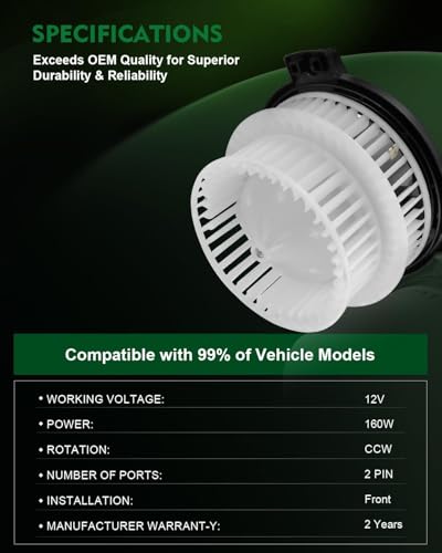 Image of HVAC Heater Blower Motor Fan Assembly for:-Toyota Prius 2001 2002 2003 2004 2005 2006 2007 2008 2009, Prius AC Blower Motor Replacement OE# 700153, PM9249, 75774, 87130-47091, 87103-47020