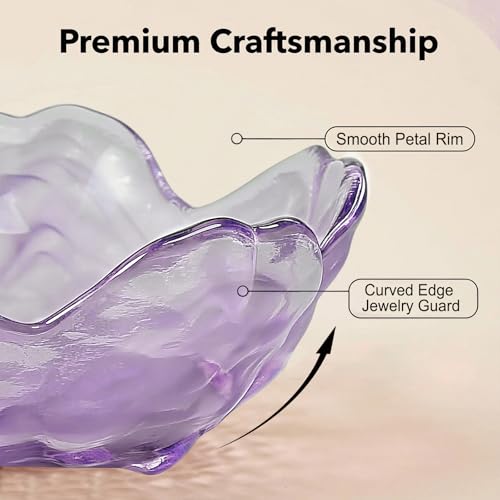 Image of Flower Jewelry Dish Ring Holder Jewelry Tray Cute Vanity Organizer Room Decor Aesthetic Nightstand Bathroom Bedroom Decor Trinket Dish Small Valentine's Friendship Christmas Birthday Gifts for Women