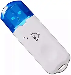 Adaptador USB Bluetooth para Carro, Receptor de Música, Formato Pendrive, Branco e Azul