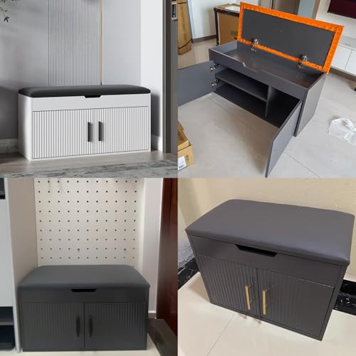 Banc de rangement multifonctionnel bois assise chambre dressing