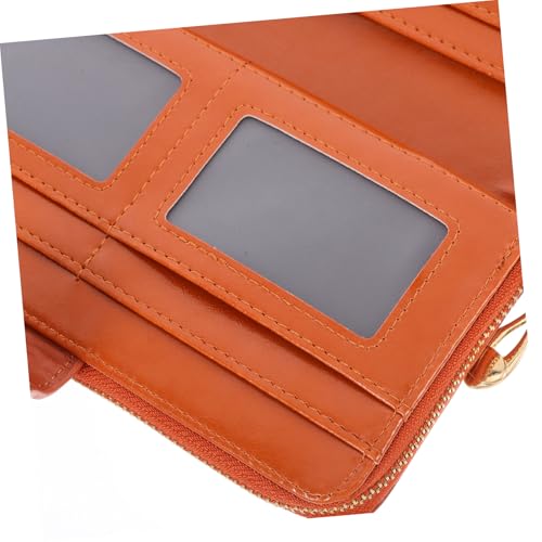 KESYOO 1pc Female Pu Leather Zipper Wallet Stylish Purse Buckle Closure for Credit and Id Cards for Home Outdoor Use Brown3