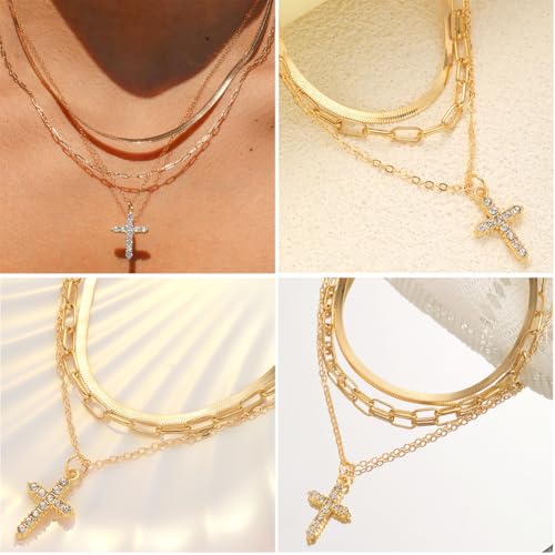 57pcs Gold Jewelry Set With 3 PCS Necklace, 12 PCS Bracelet,20pcs Hoop Stud Earrings,22pcs rings set For Women For Birthday Gifts4