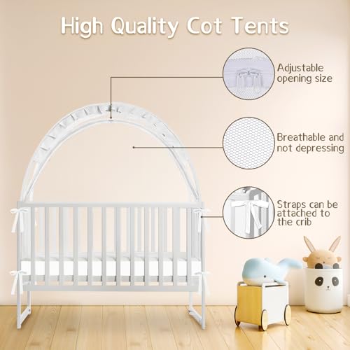 Crib Tent with Self-Locking Zipper