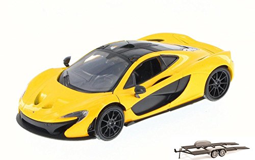 Modelo McLaren P1 Escala 1:24 Diecast Amarillo con Trailer