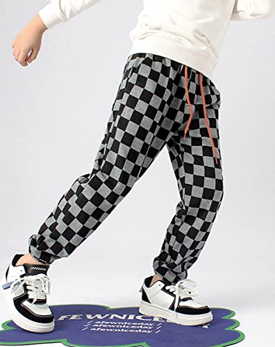 Boys Plaid Thin Sweatpants Kids New Sports Leisure Active Pants 5-13 Years4