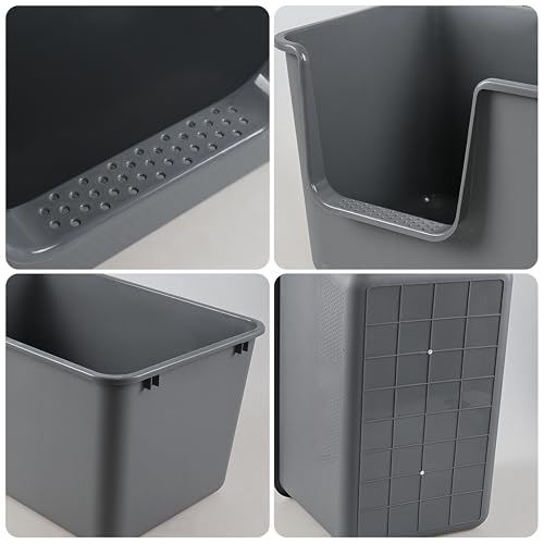 Caja de arena grande con lados altos para gatos x4 miniatura 3