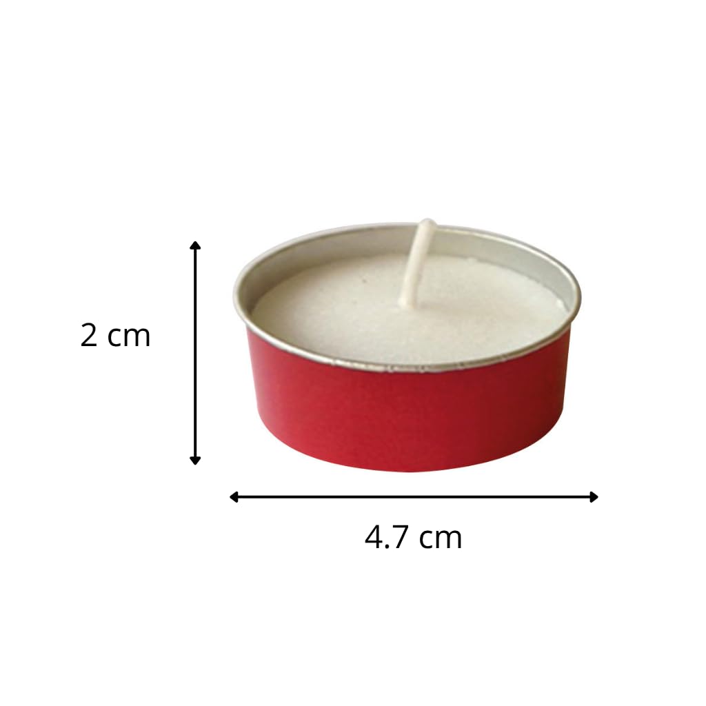 Cereria di Giorgio - 100 Lumini votivi in Cup di Alluminio Rosso - Diametro 4.7 cm Altezza 2 cm - Durata 5 Ore