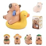 Blind Box Cute Catoon Capybara Figures 1 of 6 Possible Styles Mystery Box,Summer Vacation Capybara Catoon Blind Boxes Random Design Action Figures Home Decor Collectible Toys Birthday GIF(1PCS)