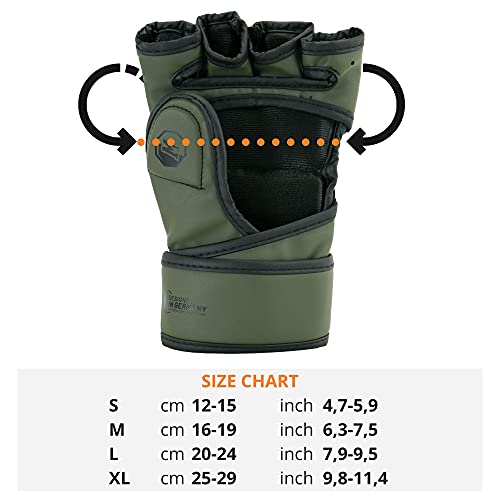 MADGON Guantes MMA con Acolchado Profesional – Guantes de Boxeo con Gran Estabilidad de Muñeca – Guantillas MMA Duraderas para Artes Marciales, Boxeo, Kickboxing, Sparring – Incluye Bolsa