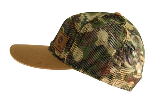 Image of John Deere Mens Camo Print Cotton Twill Trucker Mesh Back