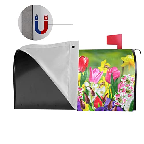 Chayber Mailbox Covers Magnetic Spring Summer Flowers Mailbox Cover Magnetic Daffodils And Tulips Garden Yard Green Decor For Outdoor Standard Size 21X18 In #TOP2
