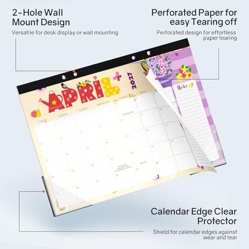 Image of SUNEE Desk Calendar 2027 - 17 inch x 12 inch Desk Pad Calendar, 18-Month Monthly Planner Oct. 2026 - Mar. 2028, Desktop Calendar with 308 Planner Stickers, Plastic Protective Corners for Office, School and Home, Cute