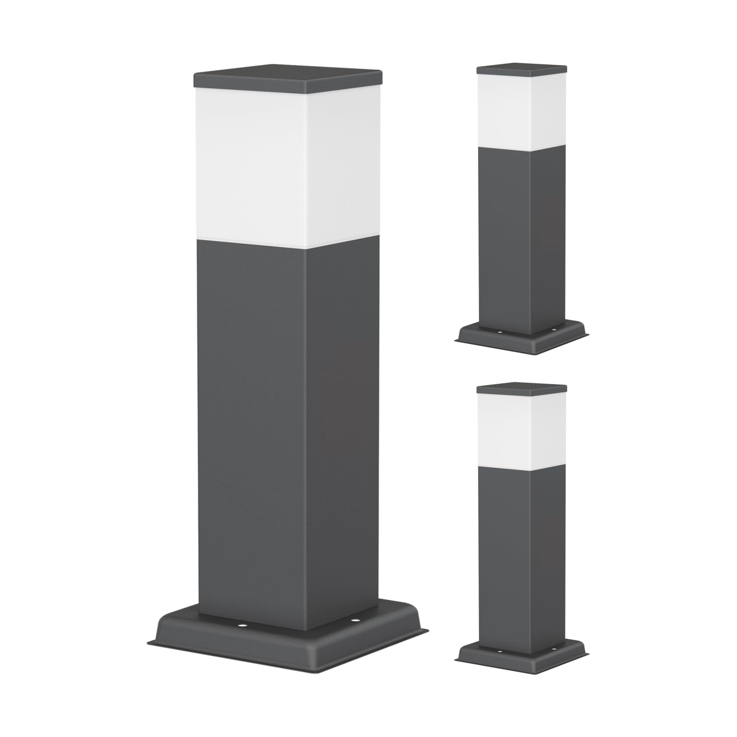 ledscom.de 3x Wegelicht/Pollerleuchte POLLY für außen, IP44, 35 cm, anthrazit, 1x G9 max. 10W