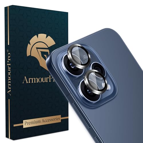 Image of ArmourPro Camera Lens Protector Tempered Glass for Oppo Reno 15 (6.59 Inches) Tough HD Individual Aluminum Alloy Rings 9H Camera Cover, Scratch-Resistant,Camera Rings Protection| Black, 1 Pack