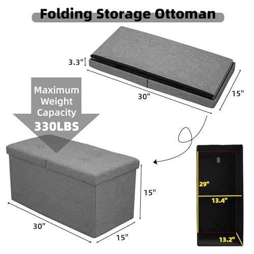 Carolmade CM005 30 Inches Storage Ottoman Bench thumb #2