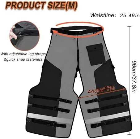 Chainsaw Chaps Apron Wrap for Men,Loggers Forest Workers Protective Chain Saw Pants,Adjustable Belt Chainsaw Safety Equipment (Black L)