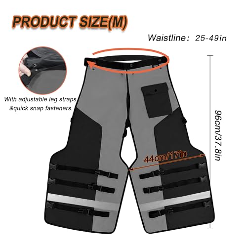 Chainsaw Chaps Apron Wrap for Men,Loggers Forest Workers Protective Chain Saw Pants,Adjustable Belt Chainsaw Safety Equipment (Black L)