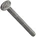 Steel Carriage Bolt, Grade 2, Hot-Dipped Galvanized Finish, Square Neck, Round Head, Meets ASME B18.5/ASTM A307, 3-1/2" Length, Fully Threaded, 1/4"-20 UNC Threads (Pack of 50)