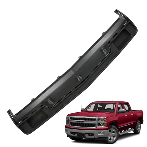 TJHSM Plastic Front Bumper Filler Panel Black with Deputy Decorate Plate without Tow Hooks Hole Replacement for 2014 2015 Silverado 1500 23126910