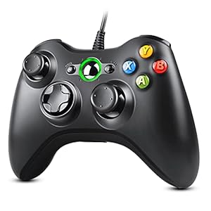 Zexrow Mando Xbox 360 con Cable | USB Wired Controlador de Gamepad Compatible con PC Windows XP/7/8/10 y Consola | Alta Precisión para Juegos de Vibración, Multijugador