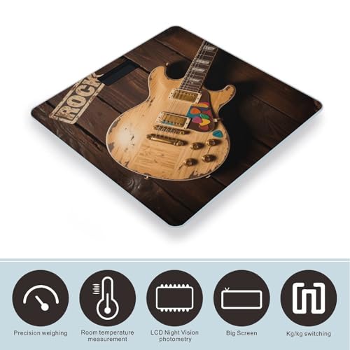 Báscula digital de baño con diseño de guitarra eléctrica miniatura 3