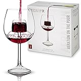 Sommelier Aerating Wine Glass (Set of 2) by Chevalier Collection β Patented Wine Glasses with Built In Aerator β Unique Gift for Wine Lovers