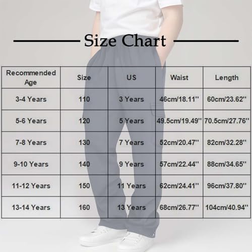 Boys Cargo Sweatpants Casual Sports Trendy Drawstring Jogger Pants Sweatpants Lightweight Pants for 3-13 Years3