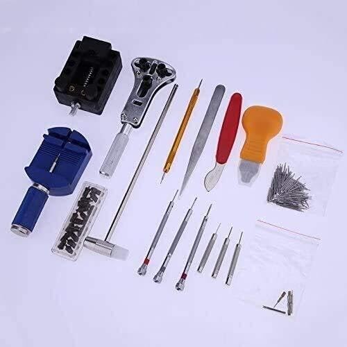Kit de Herramientas para Cambiar Pilas de Reloj, 147 Piezas, para Ajustar la Correa de Reloj, Abrir la Caja, Remover la Barra de Resorte y Otras Herramientas de relojero.
