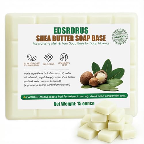 15 Ounces Glycerin Soap Base - Scented Melt and Pour Soap Base for DIY Crafting, Easy to Cut, Vegan...