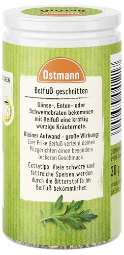 Ostmann Gewürze - Beifuß geschnitten | Kräutergewürz für Geflügelgerichte | 30 g in der Streudose