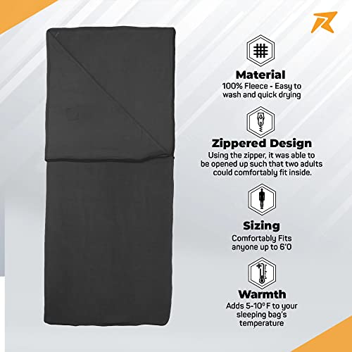 Rocksport Fleece Sleeping Bag Liner, Light Weight Compact & Soft Blanket for Indoor and Outdoor Sleepovers, Travelling, Camping and Sporting Events