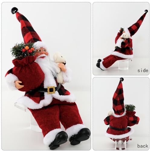 Anydesign A0055 Christmas Sitting Santa Hand Crafted Cute Chic Santa Claus Figurines Doll thumb #3