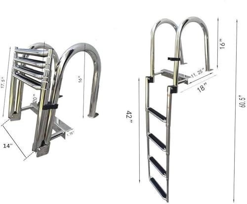 Escalera Telescópica de Acero Inoxidable 4 Peldaños miniatura 2
