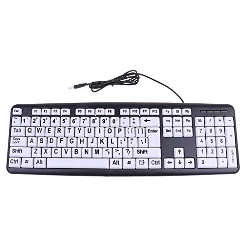 Clavier visuel pour seniors : touches blanches contrastées USB