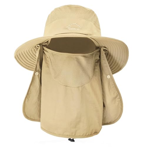 Image of Sun Hats for Men Women Fishing Hat UPF 50+ Breathable Wide Brim Summer UV Protection Hat