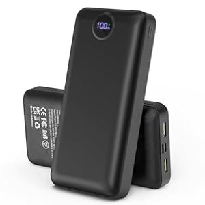 PDBEST PowerBank 50000mAh große kapazität, 22, 5W schnelles Aufladen externer Akku USB-C 3 Ausgänge und 2 Eingänge LED Display Power Bank kompatibel mit iPhone iPad Android usw Black