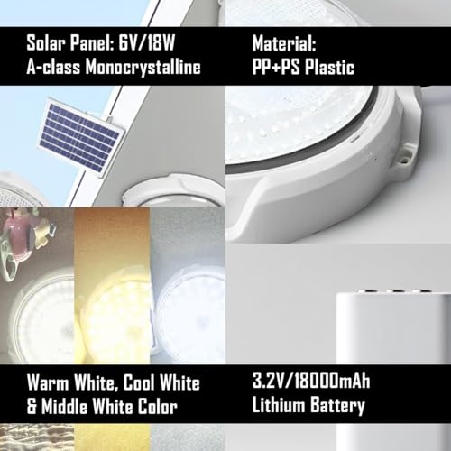 hardoll Acrylonitrile Butadiene Styrene Solar Ceiling Light 200W With Remote Controlled Outdoor LED Waterproof Garden Indoor Lamp