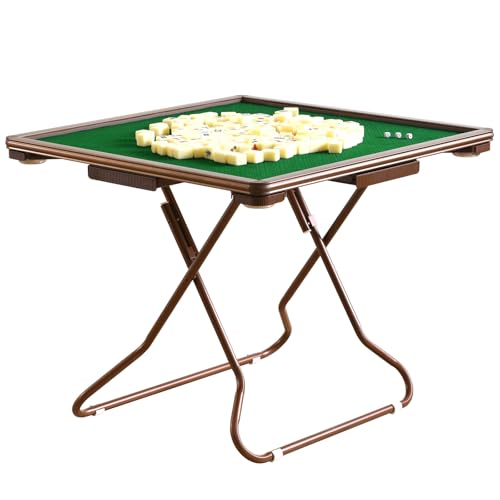 Mesa de juego portátil plegable con portavasos y bandejas para póquer, dominó, tarjetas