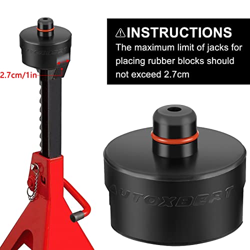 Image of Dual-use Rubber Jack Pad Stand Adapter Fits Car Axle Jack Stands Floor Jack for Tesla Model 3 S X Y Rubber Battery Chassis Protection Lifting Support Pucks (Pack of 2)
