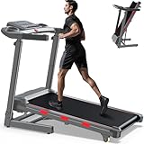 Auto Incline Treadmill for Home Office Apartments - Adjustable Height Handle Bars Compact Quiet, LED Display