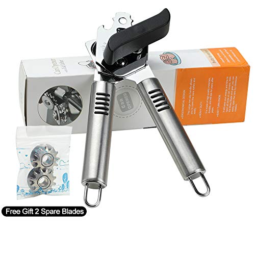 Can Opener Manual,Food-Safe Stainless Steel Can Openers Fit for Veriety Cans,Built in Bottle