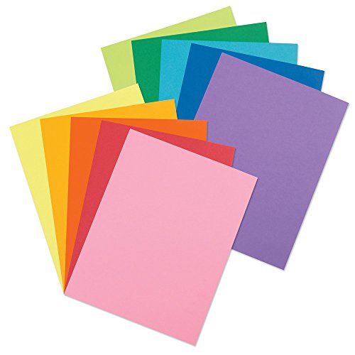 Pacon Card Stock, Colorful Assortment, 10 Colors, 8-1/2" X 11", 50 Sheets #TOP2