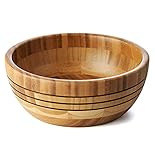 Reubens Wooden Bamboo Serving Bowl - Elegant Design Ideal For Salad, Fruit, Acai, Candy, Handcrafted Home & Kitchen Decor Centerpiece