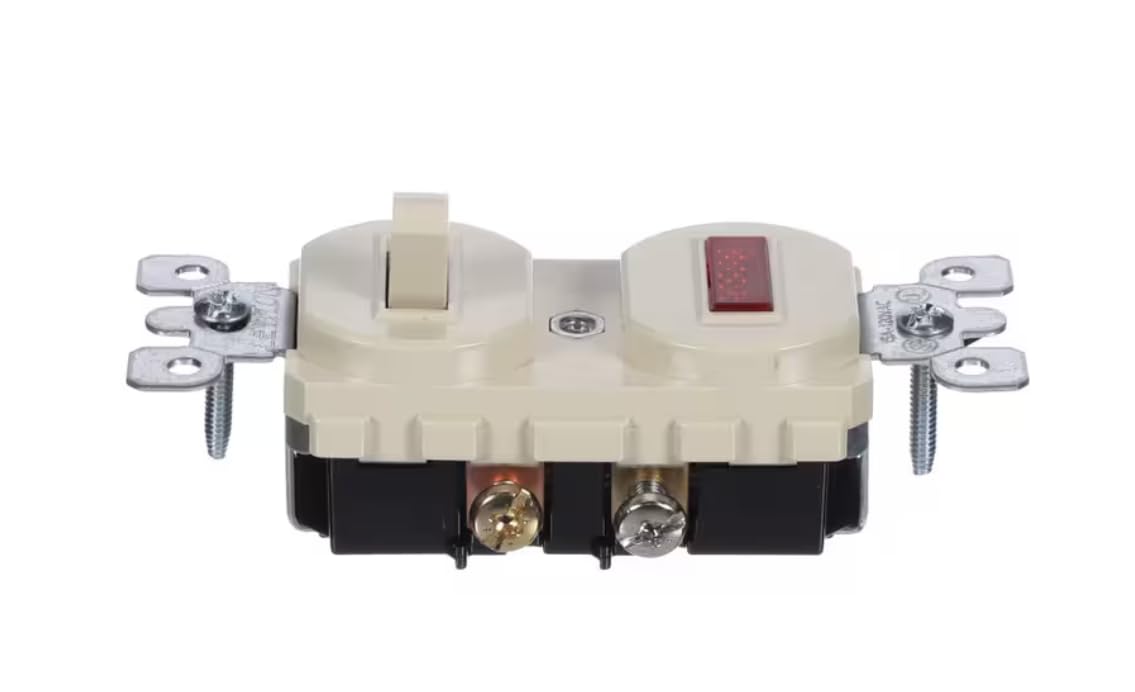 Fits Kason 2H4300 Toggle Switch with Indicator Light, Single Pole, 15 Amp, 120 Volt, Ivory