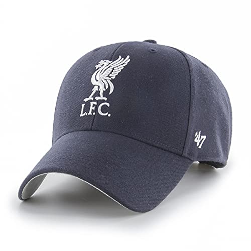 '47 Liverpool FC MVP Unisex-Baseballkappe, Verstellbar, Hochwertiges Design und Verarbeitung, Black Logo, Navy Blue