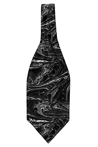 Image of BLACKSMITH Jacquard Microfiber Neckwear Ascot and Matching Pocket Square Set for Men