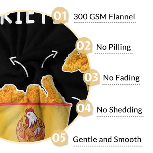 Mercuryelf Chicken Nugget Blanket - Soft, Fuzzy & Warm - 30x40 Inches Small Throw Blankets for Lap, Crib - Black Novelty Throws Gift for Kids