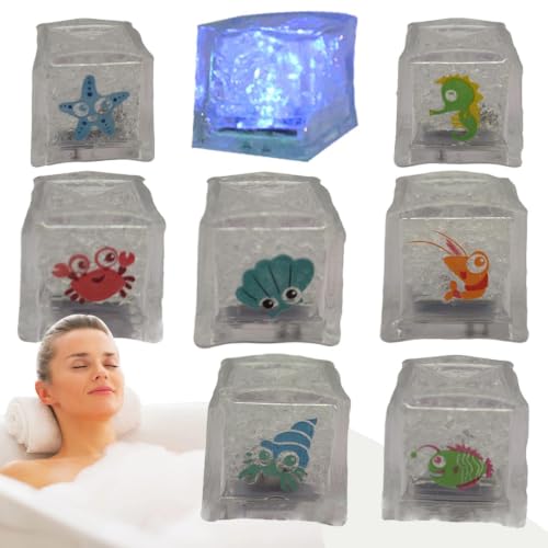 Cubitos de hielo con brillo LED multicolor y luces de agua para niños 2