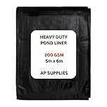 AP Supplies 5m x 6m Black Pond Liner 200g/sqm - Heavy Duty HDPE Material - UV & Tear Resistant, Flexible for Koi & Fish Pools, Water Garden - Ideal for Small to Large Ponds, Wildlife, Underlay