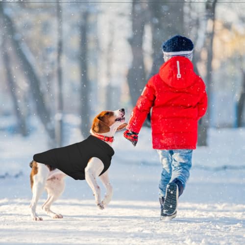 meioro Winter Hundemantel Warme Hundejacke, Kaltes Wetter Haustier Kleidung Winddichte Welpenmäntel, Hund Fleeceweste Weiches Sweatshirt für Kleine Mittlere Hundepullover Outfit (Schwarz,M)
